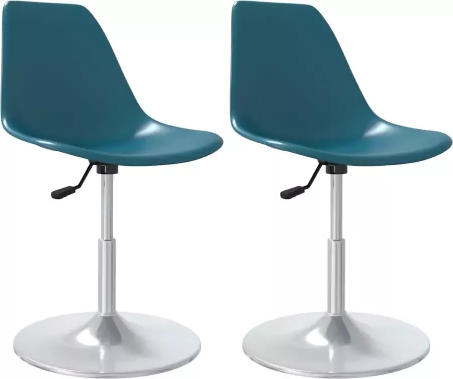 VidaXL -Eetkamerstoelen-draaibaar-2-st-PP-turquoise - Foto 2