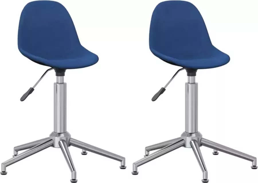 VidaXL -Eetkamerstoelen-2-st-draaibaar-stof-blauw - Foto 2