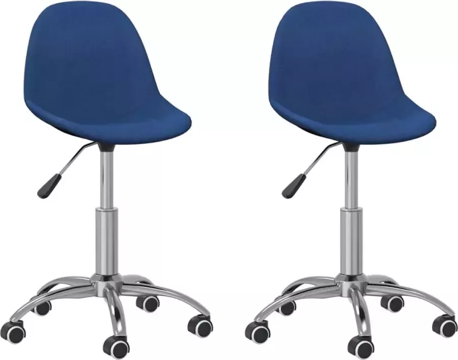 VidaXL -Eetkamerstoelen-2-st-draaibaar-stof-blauw - Foto 5