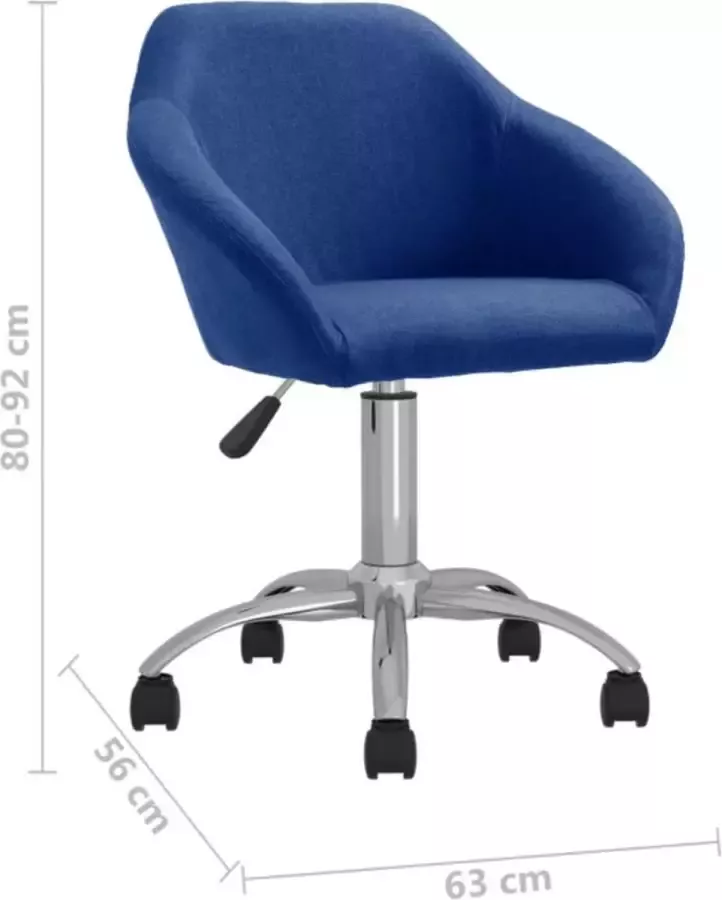 VidaXL -Eetkamerstoelen-2-st-draaibaar-stof-blauw - Foto 1