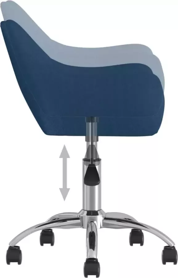 VidaXL -Eetkamerstoelen-2-st-draaibaar-stof-blauw - Foto 3