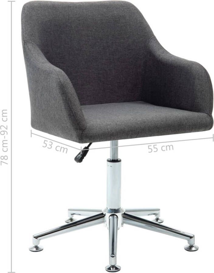 VidaXL -Eetkamerstoelen-draaibaar-2-st-stof-donkergrijs - Foto 2