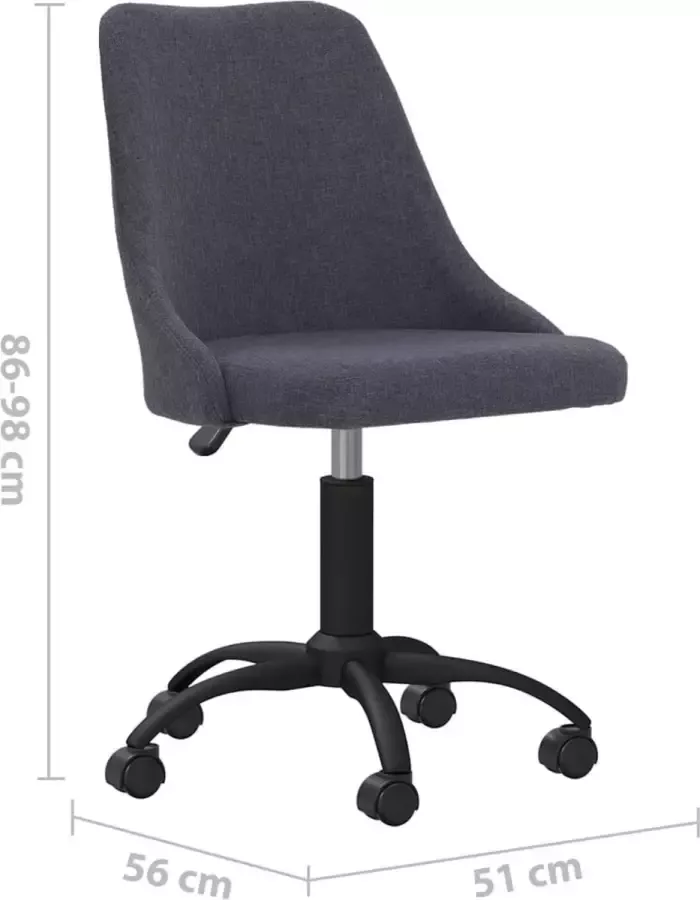 VidaXL -Eetkamerstoelen-draaibaar-2-st-stof-donkergrijs - Foto 1