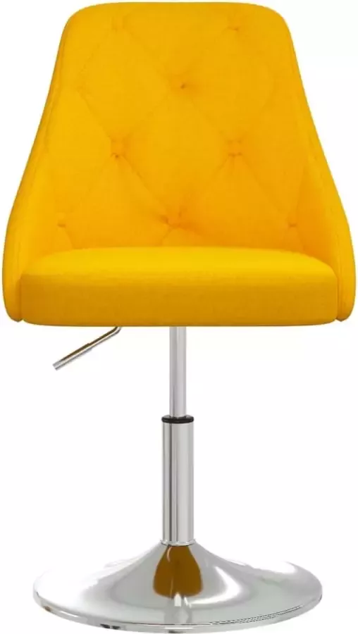 VidaXL Eetkamerstoelen draaibaar 2 st stof geel - Foto 2