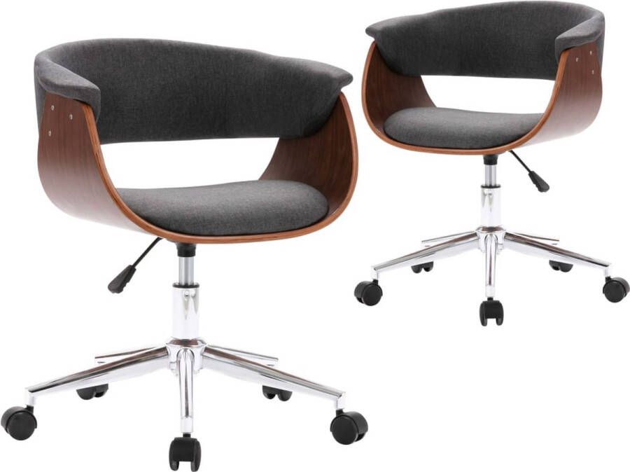 VidaXL Draaibare Eetkamerstoelen 2 st Grijs Eetkamerstoel Draaibare Stoel Velours Stoel Grijze Stoel Comfortabele Stoel Modern Meubilair Dining Chair