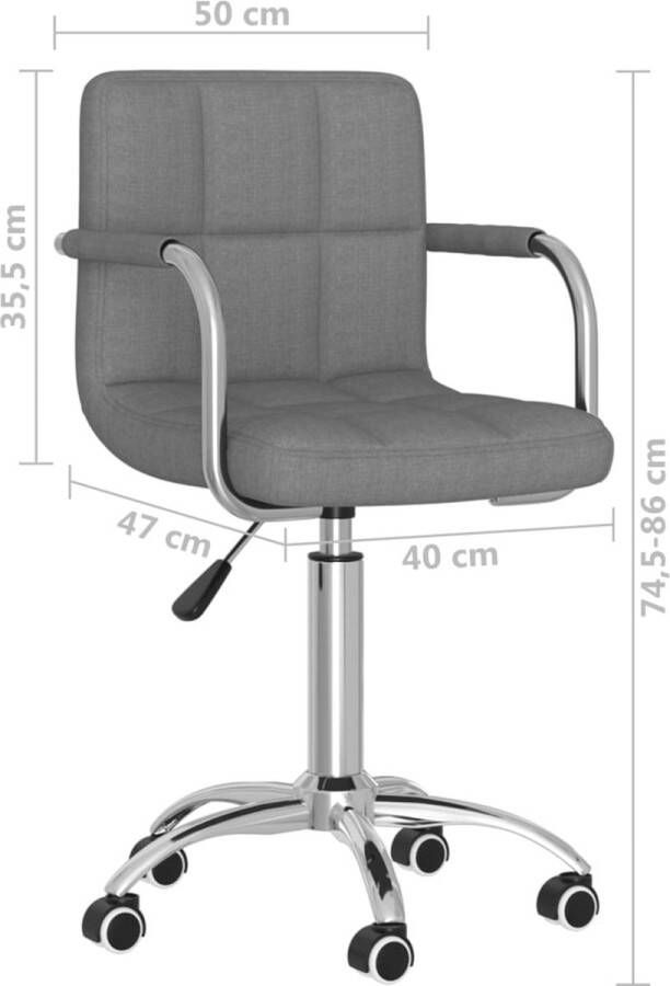 VidaXL -Eetkamerstoelen-draaibaar-2-st-stof-lichtgrijs - Foto 4