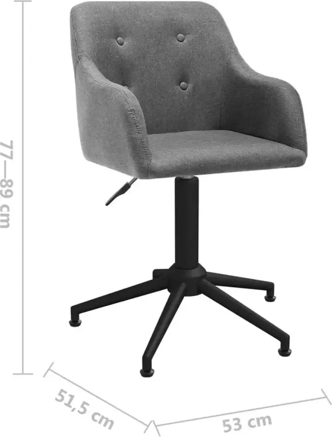 VidaXL -Eetkamerstoelen-draaibaar-2-st-stof-lichtgrijs - Foto 1