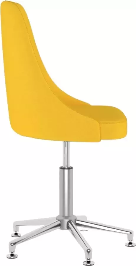 VIDAXL Eetkamerstoelen draaibaar 2 st stof mosterdgeel - Foto 2