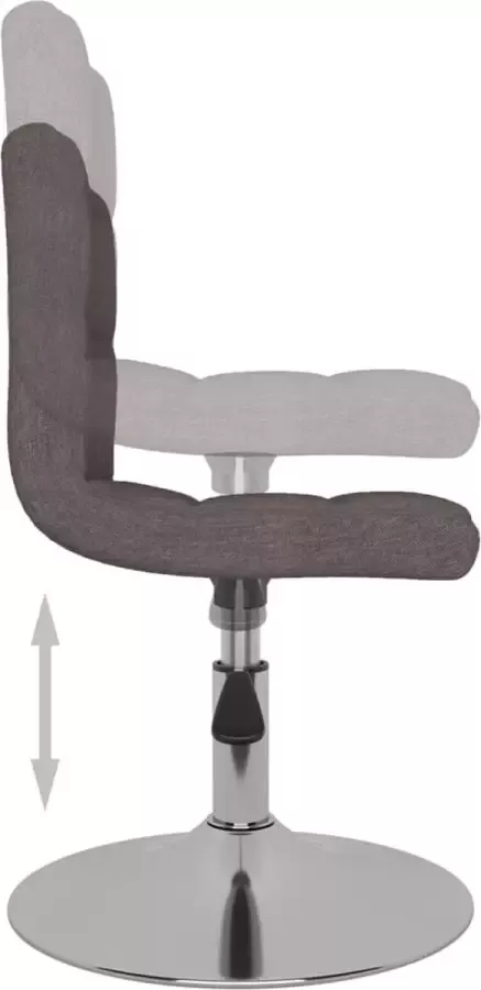 VidaXL Eetkamerstoelen Draaibaar 2 St Stof Taupe - Foto 2