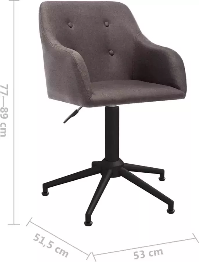 VIDAXL Eetkamerstoelen draaibaar 2 st stof taupe