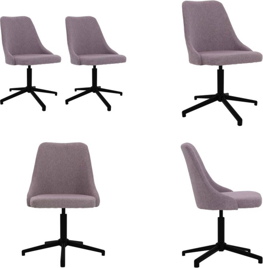 VidaXL Eetkamerstoelen draaibaar 2 st stof taupe Eetkamerstoel Eetkamerstoelen Stoel Stoelen