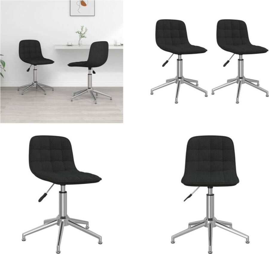 VidaXL Eetkamerstoelen draaibaar 2 st stof zwart Draaibare Eetkamerstoel Draaibare Eetkamerstoelen Eetkamerstoel Eetkamerstoelen