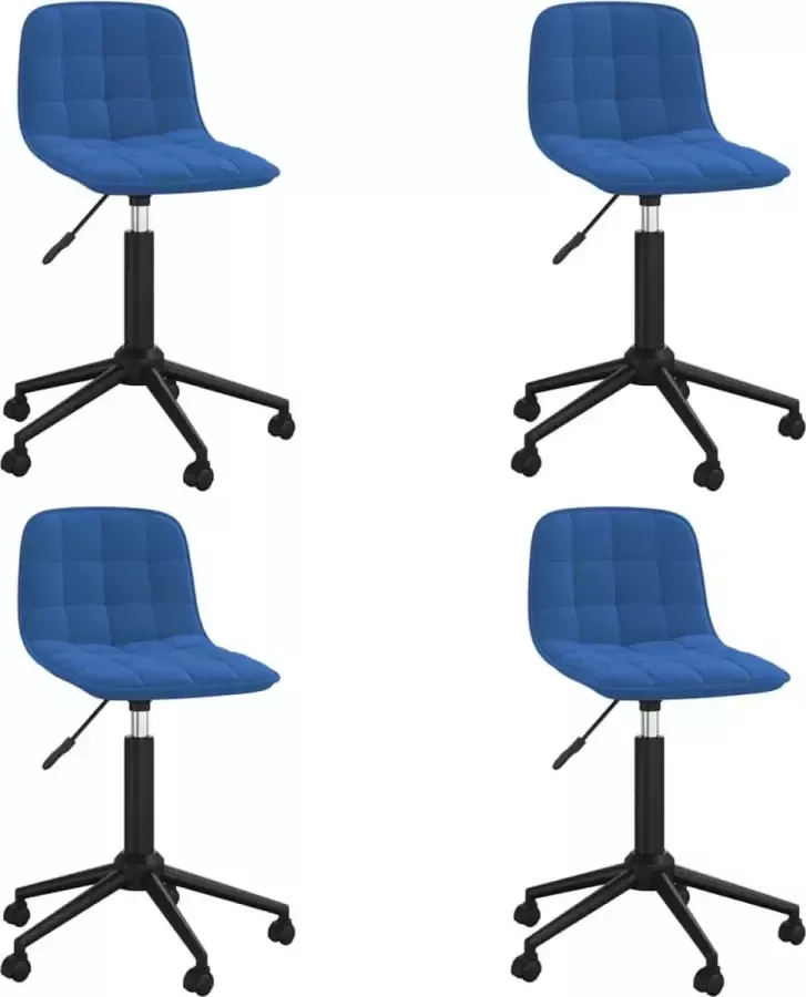 VidaXL -Eetkamerstoelen-draaibaar-4-st-fluweel-blauw - Foto 1