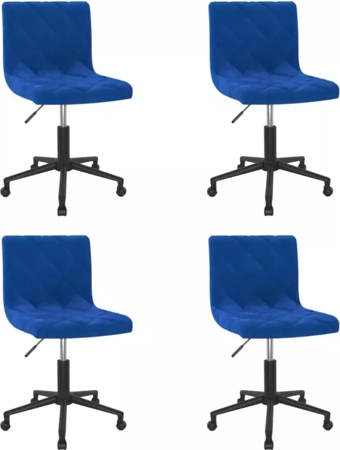 VidaXL -Eetkamerstoelen-draaibaar-4-st-fluweel-blauw