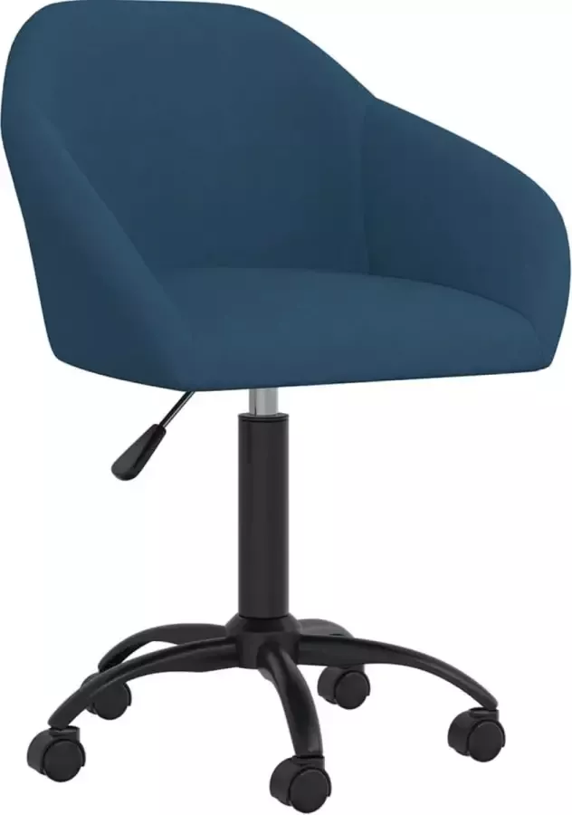 VIDAXL Eetkamerstoelen draaibaar 4 st fluweel blauw - Foto 1