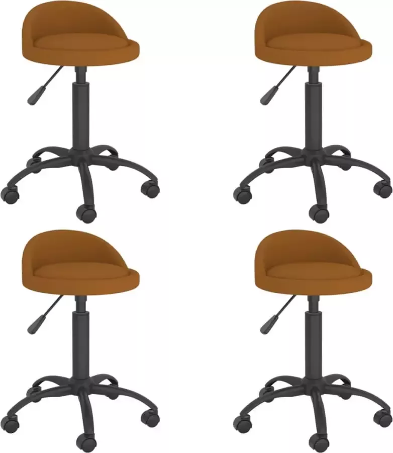VidaXL Eetkamerstoelen draaibaar 4 st fluweel bruin