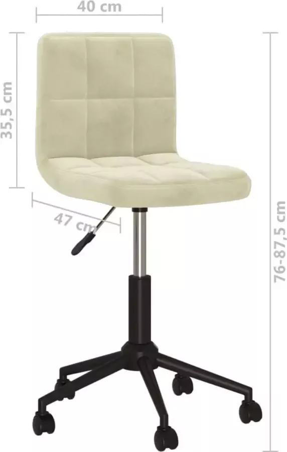 VidaXL Eetkamerstoelen draaibaar 4 st fluweel crèmekleurig - Foto 1