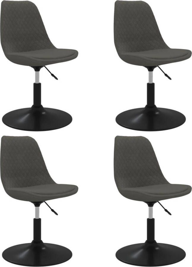 VidaXL Draaibare Eetkamerstoelen Set van 4 Fluweel Eetkamerstoelen Fluweel Stoelen Donkere Grijze Stoelen Design Stoelen Luxe Stoelen Draaistoelen Gasveren Stoelen Comfortabele Stoelen