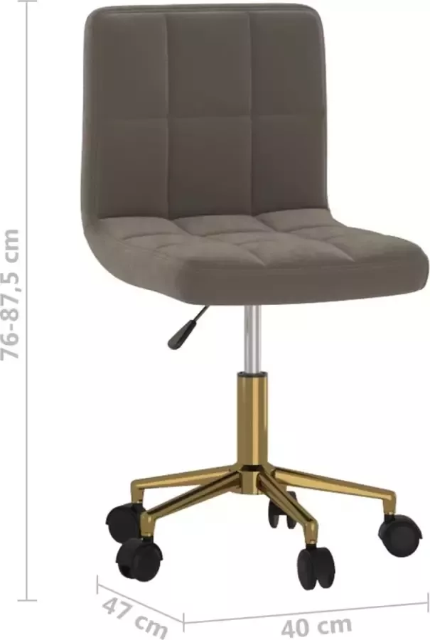 VidaXL Eetkamerstoelen draaibaar 4 st fluweel donkergrijs