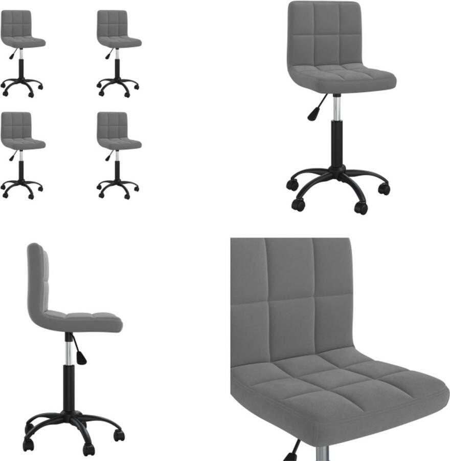 VidaXL -Eetkamerstoelen-draaibaar-4-st-fluweel-donkergrijs