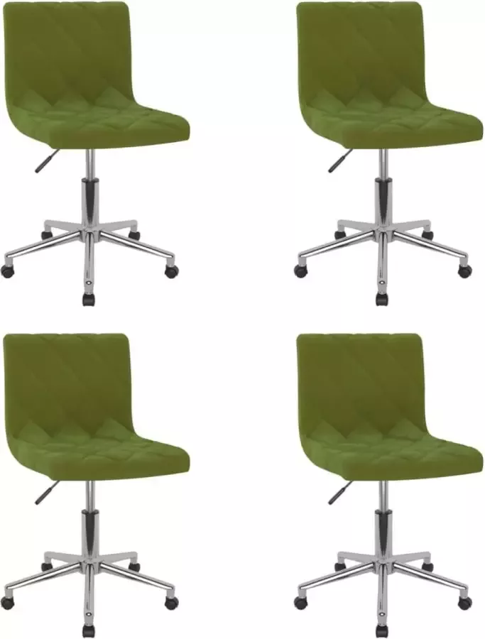 VidaXL -Eetkamerstoelen-draaibaar-4-st-fluweel-lichtgroen - Foto 3