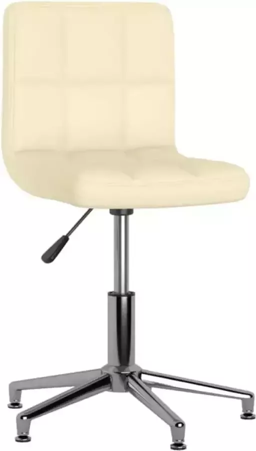 VidaXL Eetkamerstoelen draaibaar 4 st kunstleer crèmekleurig