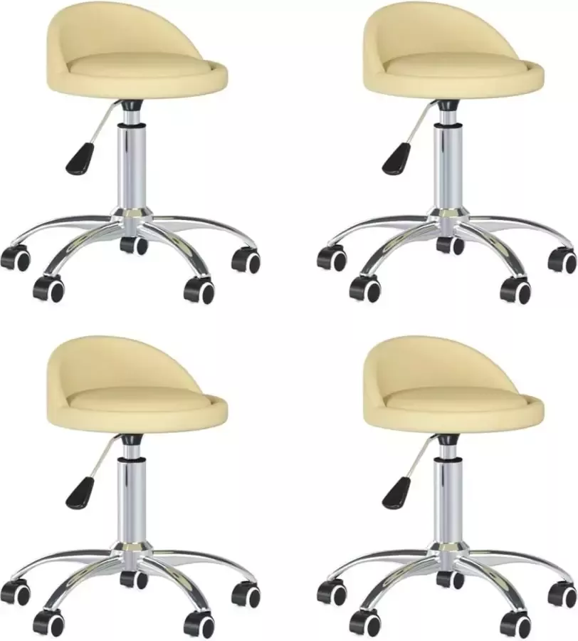 VidaXL -Eetkamerstoelen-draaibaar-4-st-kunstleer-crèmekleurig - Foto 2