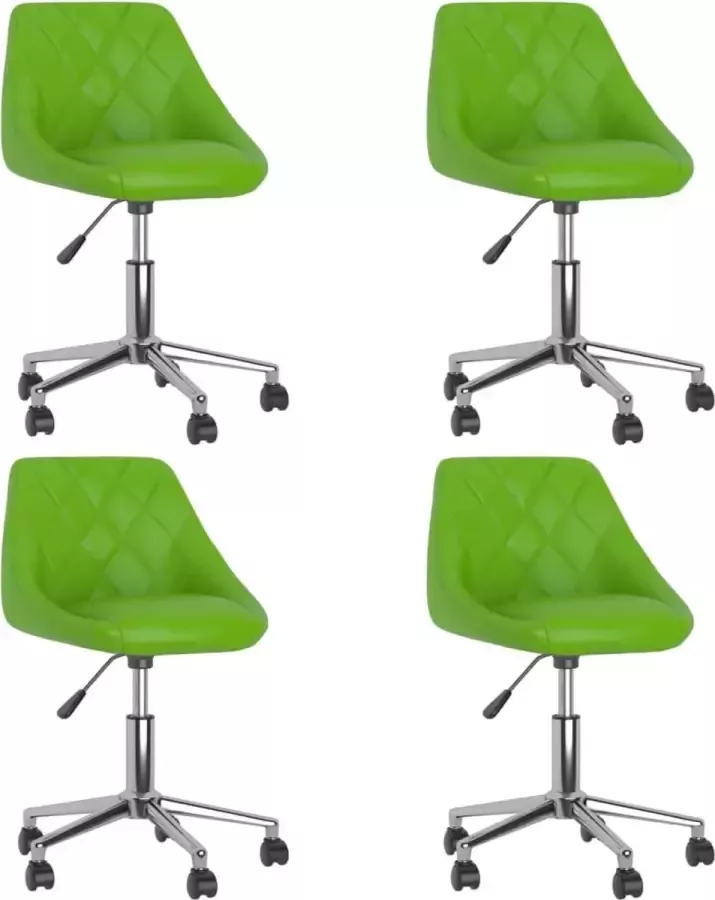 VIDAXL Eetkamerstoelen draaibaar 4 st kunstleer groen - Foto 1