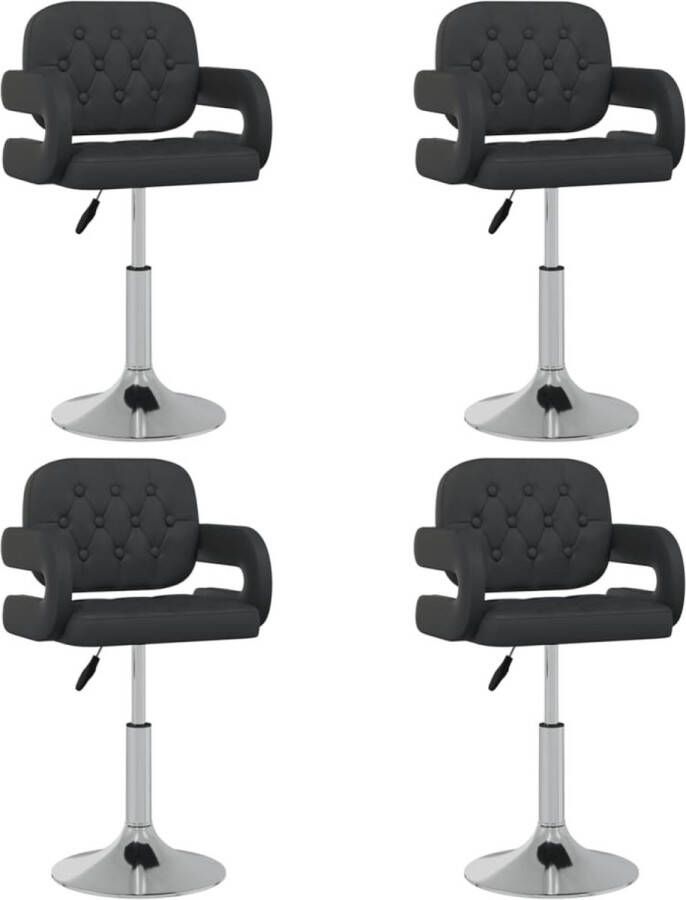 VidaXL -Eetkamerstoelen-draaibaar-4-st-kunstleer-zwart - Foto 8