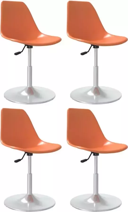 VidaXL Eetkamerstoelen draaibaar 4 st PP oranje - Foto 2