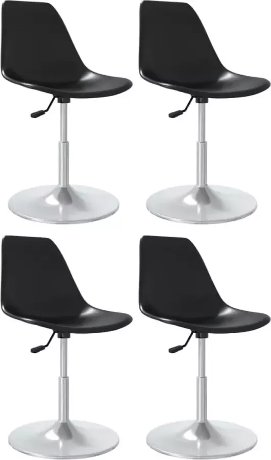 VIDAXL Eetkamerstoelen draaibaar 4 st PP zwart - Foto 2