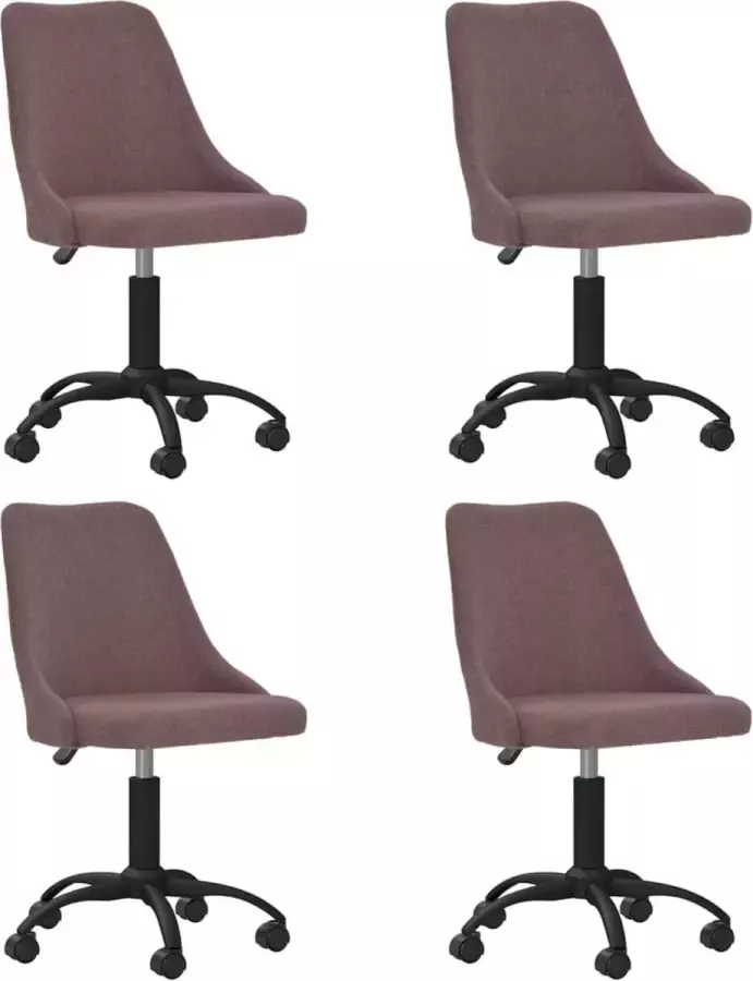 VidaXL -Eetkamerstoelen-draaibaar-4-st-stof-bruin