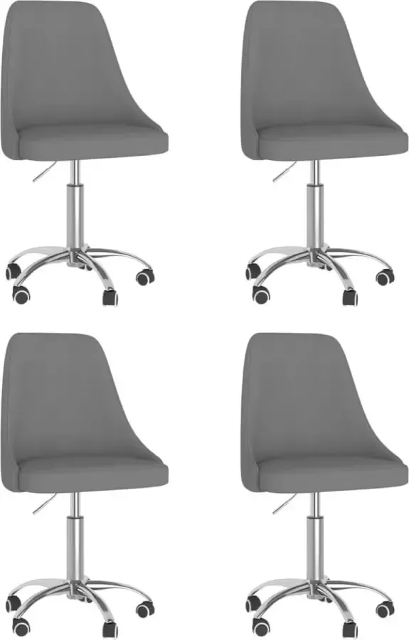 VidaXL Eetkamerstoelen 4 st draaibaar stof donkergrijs - Foto 3