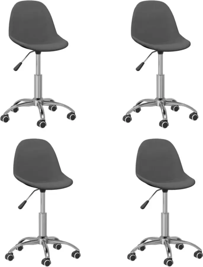 VidaXL -Eetkamerstoelen-4-st-draaibaar-stof-donkergrijs - Foto 3