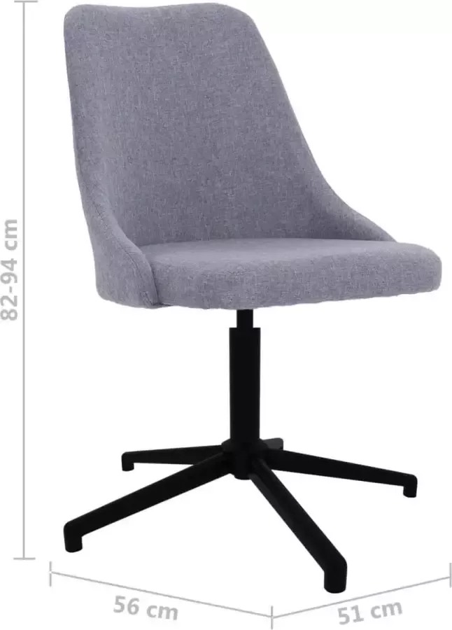 VidaXL Eetkamerstoelen 4 st draaibaar stof lichtgrijs