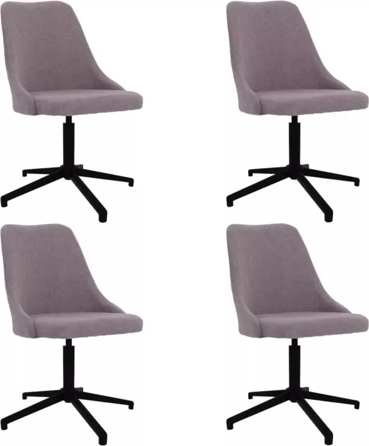 VidaXL Eetkamerstoelen 4 st draaibaar stof taupe - Foto 2