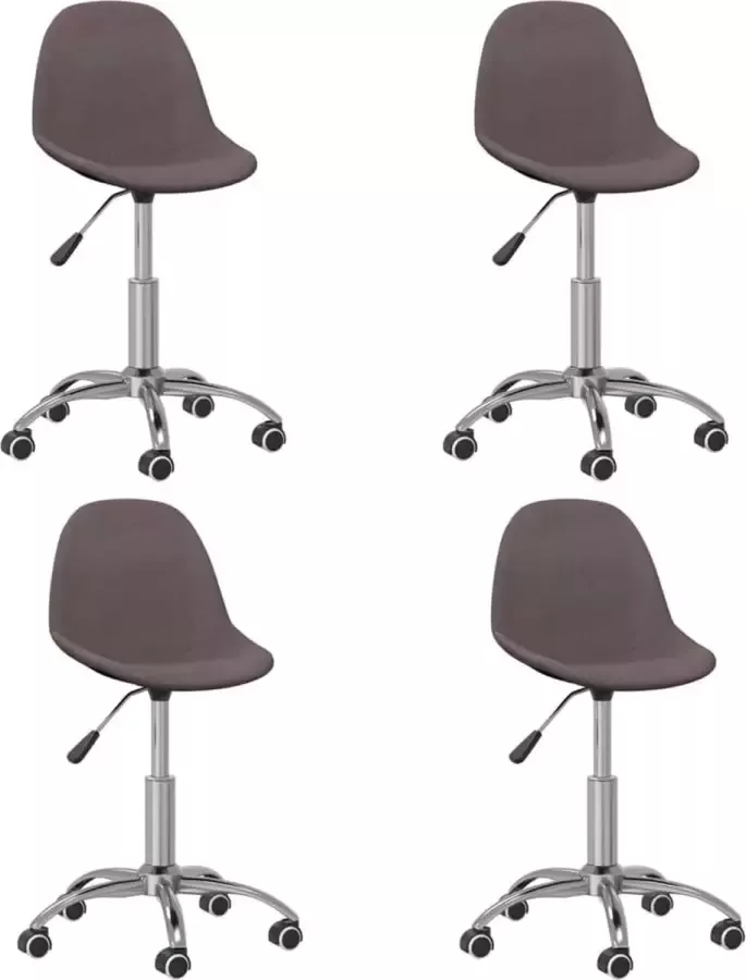 VidaXL Eetkamerstoelen 4 st draaibaar stof taupe - Foto 3