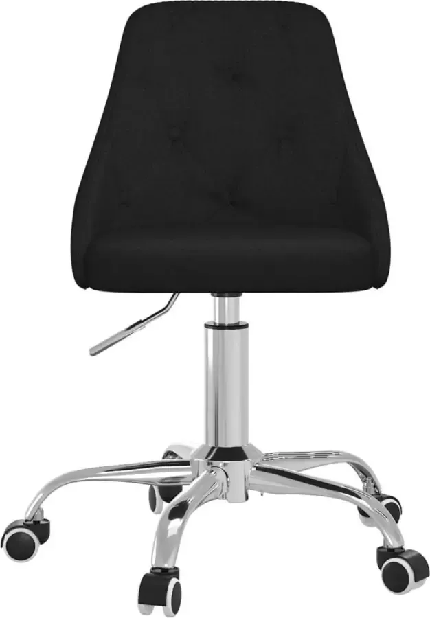 VidaXL Eetkamerstoelen 4 st draaibaar stof zwart - Foto 3