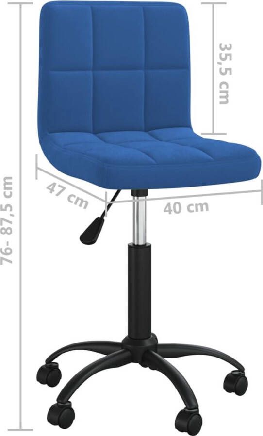 VidaXL -Eetkamerstoelen-draaibaar-6-st-fluweel-blauw - Foto 2