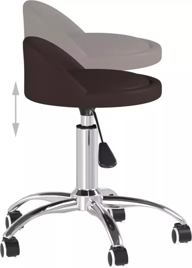 VidaXL -Eetkamerstoelen-draaibaar-6-st-kunstleer-bruin - Foto 2