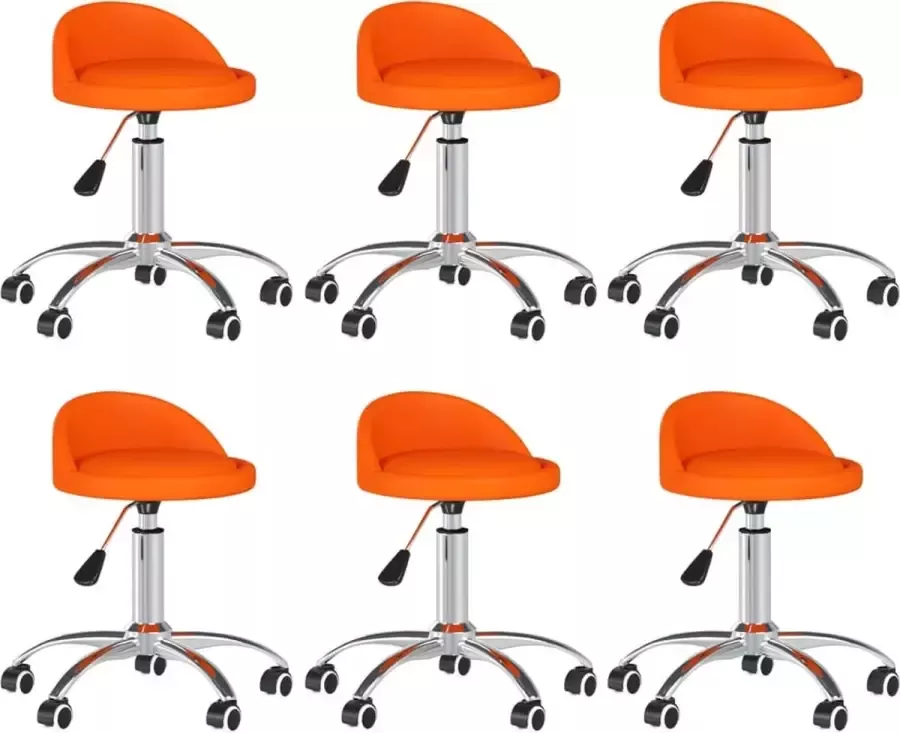 VIDAXL Eetkamerstoelen draaibaar 6 st kunstleer oranje