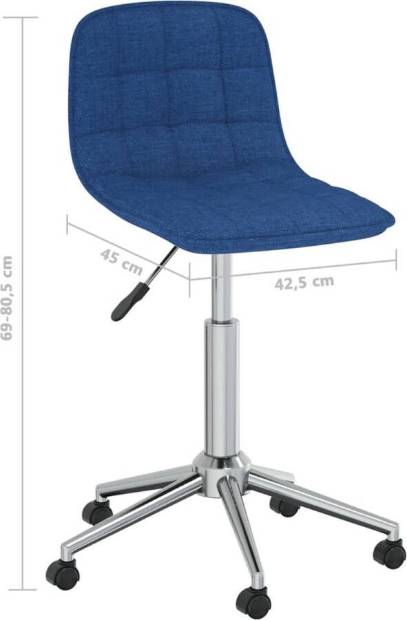 VIDAXL Eetkamerstoelen draaibaar 6 st stof blauw