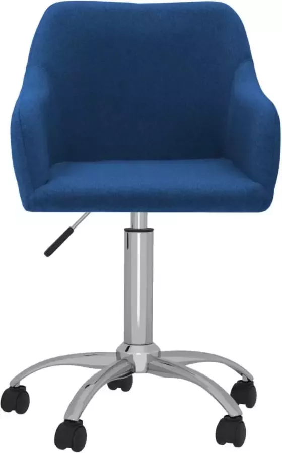 VIDAXL Eetkamerstoelen draaibaar 6 st stof blauw