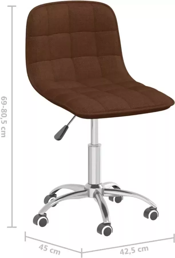 VIDAXL Eetkamerstoelen draaibaar 6 st stof bruin - Foto 1