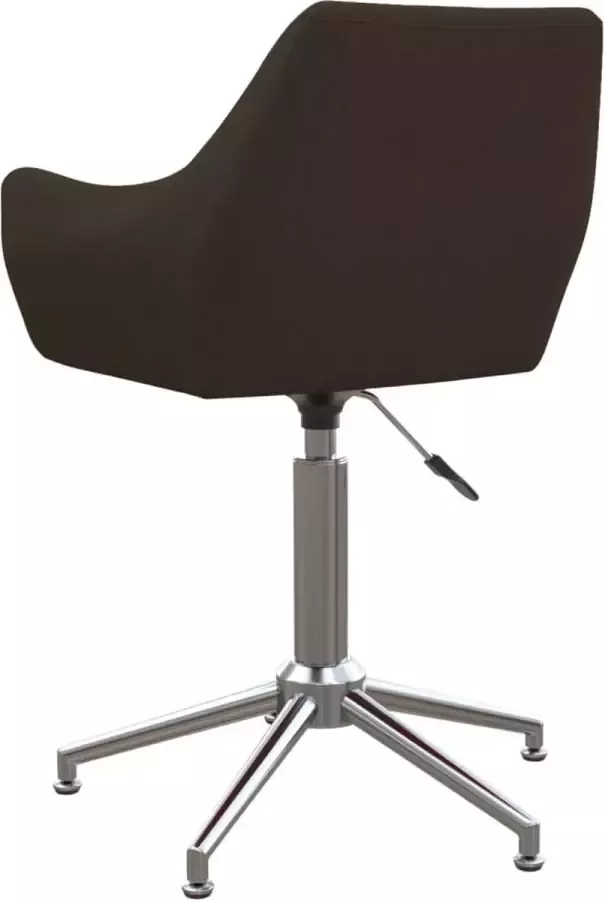 VIDAXL Eetkamerstoelen draaibaar 6 st stof donkerbruin - Foto 2