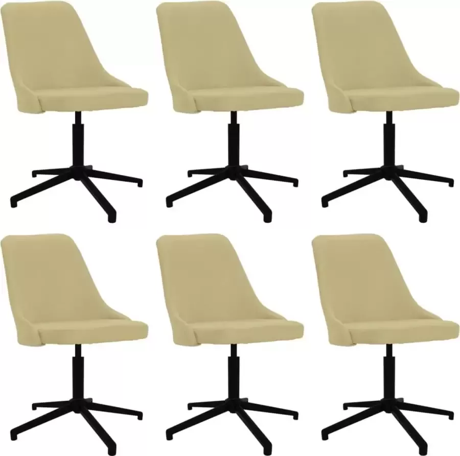 VidaXL -Eetkamerstoelen-draaibaar-6-st-stof-groen - Foto 2