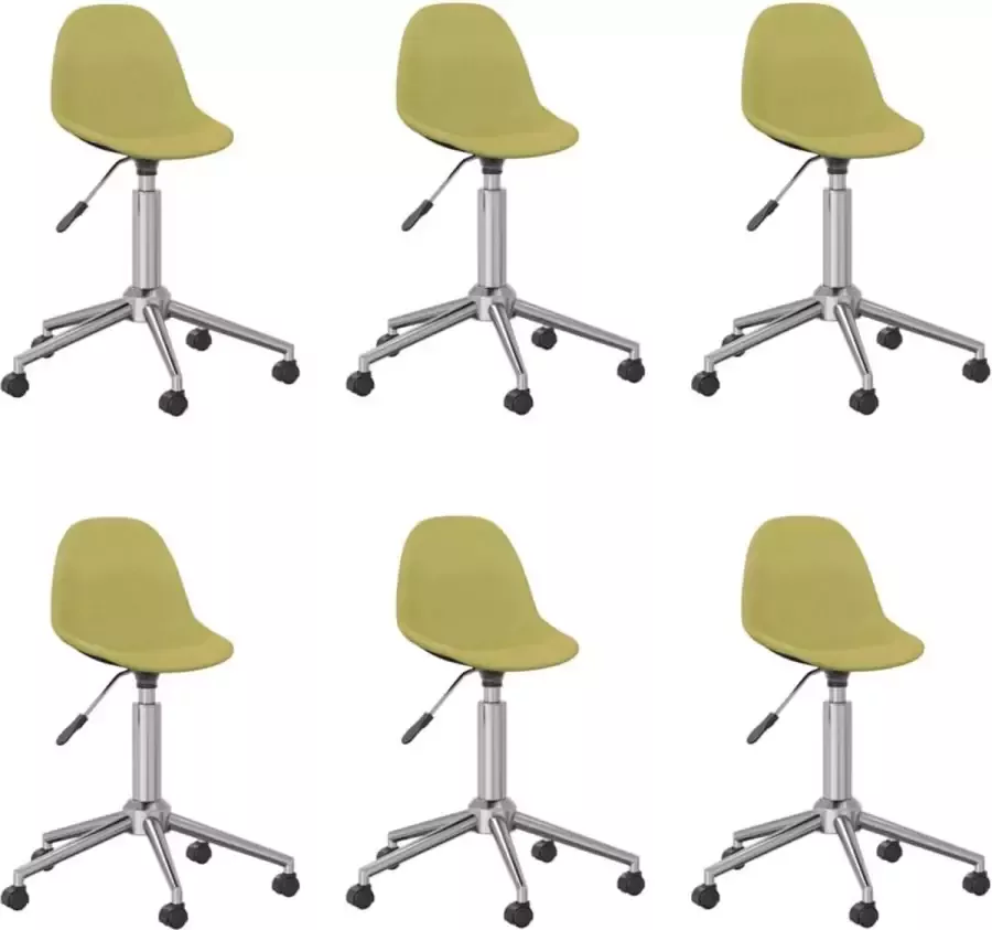 VidaXL -Eetkamerstoelen-draaibaar-6-st-stof-groen