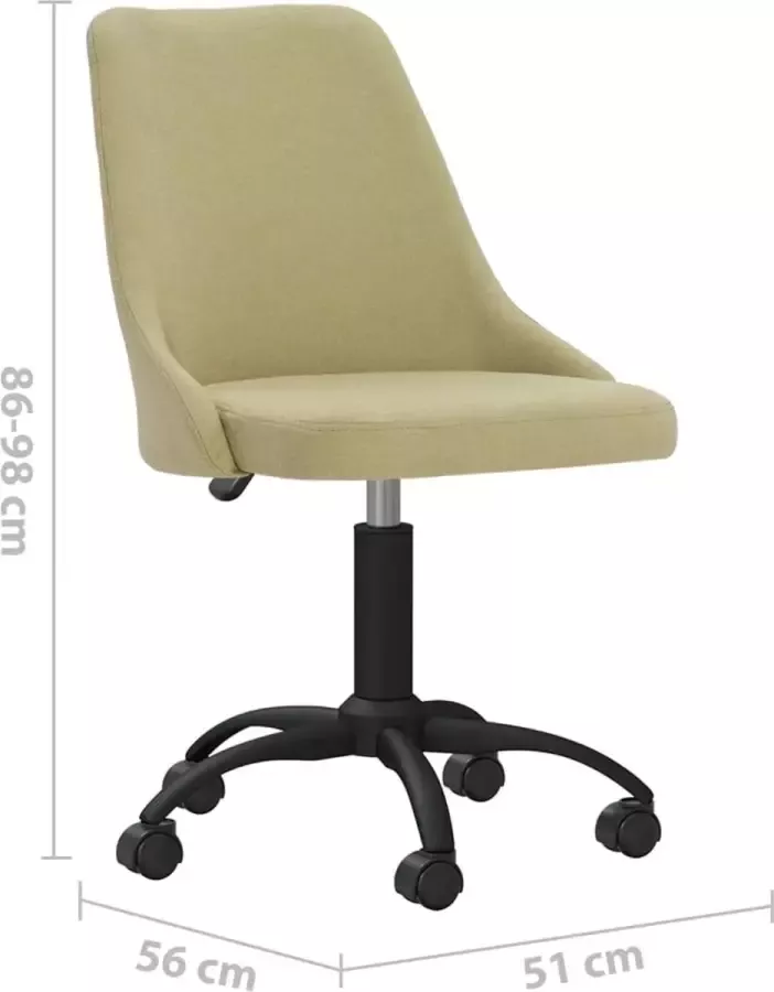 VidaXL Eetkamerstoelen draaibaar 6 st stof groen