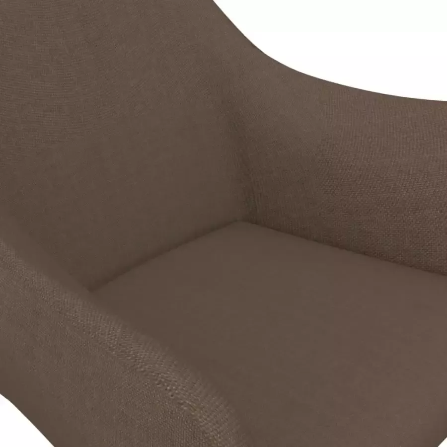 VidaXL Eetkamerstoelen draaibaar 6 st stof taupe - Foto 1