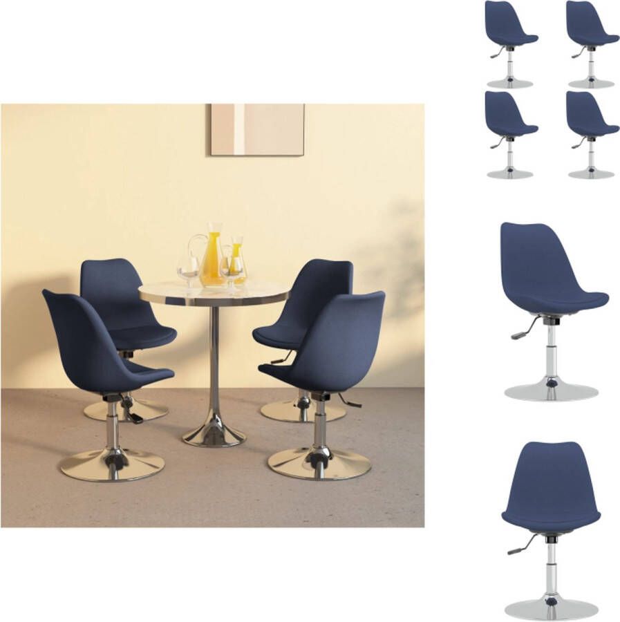 VidaXL Eetkamerstoelen Eetkamerstoel Blauw 49 x 45 x (81-93) cm Schuim vulling Eetkamerstoel